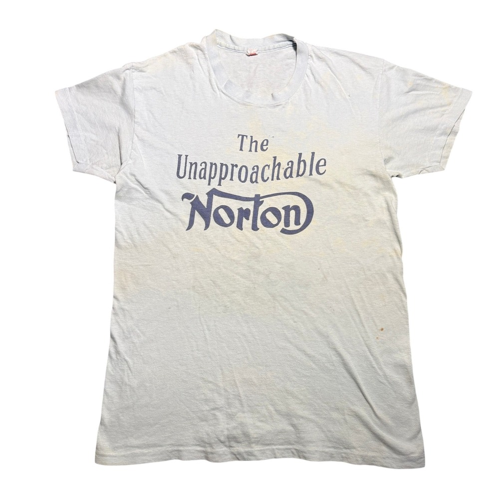 Vintage 60s Norton Motorcycle T-Shirt The Unapproachable Distressed
